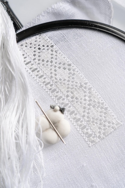 Haft dekoracyjny na tkaninie